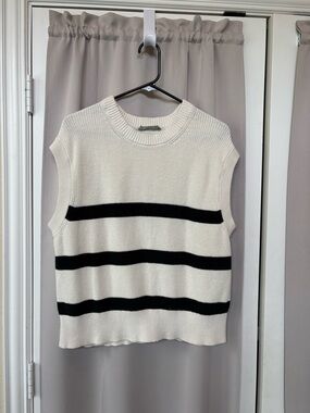Everlane Organic Cotton Knit Sleeveless Stripe Sweater